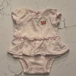 Carter's Pink Striped Onesie with Butterfly